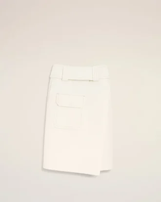Gonna a portafoglio in cotone bianco