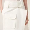 Gonna a portafoglio in cotone bianco Gonna a portafoglio in cotone bianco