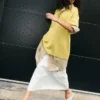 Abito camicia ampio Ami de Coeur in lana vergine beige Abito camicia ampio Ami de Coeur in lana vergine beige