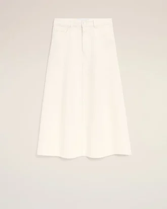 Gonna lunga in cotone bianco