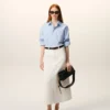 Gonna lunga in cotone bianco