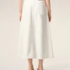 Gonna lunga in cotone bianco