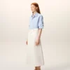 Gonna lunga in cotone bianco