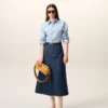 Gonna lunga in cotone blu Gonna lunga in cotone blu