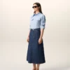 Gonna lunga in cotone blu Gonna lunga in cotone blu