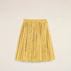 Gonna midi a corolla in cotone giallo Gonna midi a corolla in cotone giallo
