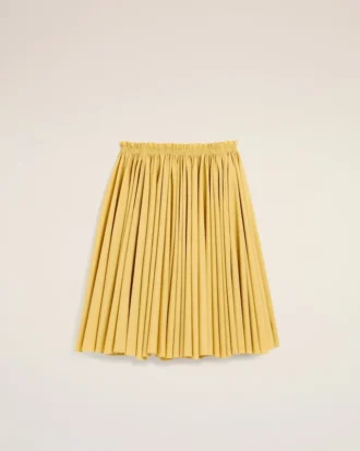 Gonna midi a corolla in cotone giallo