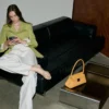 Borsa Mimi piccola in pelle di vacchetta arancione Borsa Mimi piccola in pelle di vacchetta arancione
