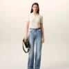 Jeans a zampa in cotone blu Jeans a zampa in cotone blu