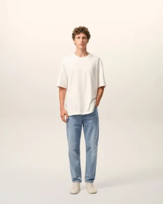 Jeans blu in cotone a vestibilità affusolata