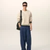 Jeans blu in cotone dal taglio a palloncino Jeans blu in cotone dal taglio a palloncino