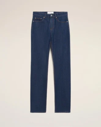Jeans in cotone blu dal taglio classico