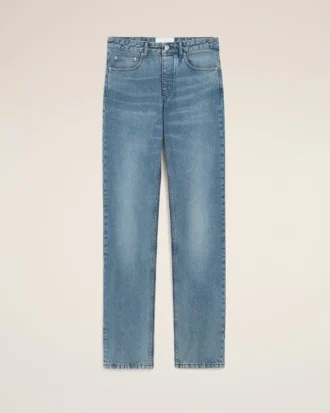 Jeans in cotone blu dal taglio classico