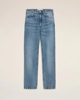 Jeans in cotone blu dal taglio classico