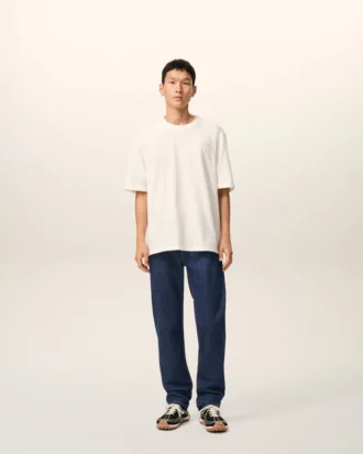 Jeans in cotone blu dal taglio classico