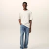 Jeans in cotone blu dal taglio classico Jeans in cotone blu dal taglio classico
