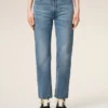 Jeans in cotone blu dal taglio classico Jeans in cotone blu dal taglio classico