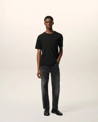 Jeans in cotone nero dal taglio affusolato