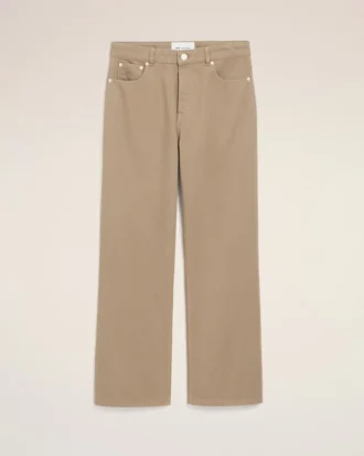 Jeans larghi in cotone beige