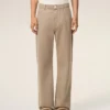 Jeans larghi in cotone beige Jeans larghi in cotone beige