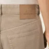 Jeans larghi in cotone beige Jeans larghi in cotone beige