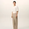 Jeans larghi in cotone beige Jeans larghi in cotone beige