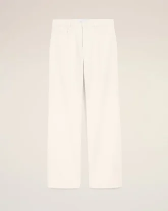 Jeans larghi in cotone bianco