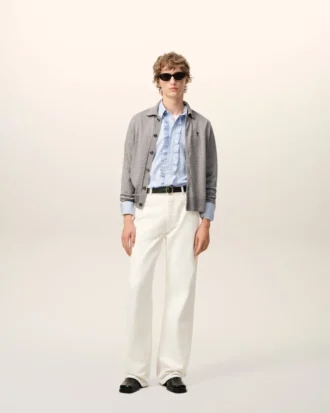 Jeans larghi in cotone bianco