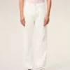 Jeans larghi in cotone bianco Jeans larghi in cotone bianco