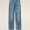 Jeans larghi in cotone blu Jeans larghi in cotone blu