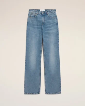 Jeans larghi in cotone blu