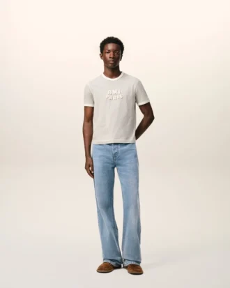 Jeans larghi in cotone blu