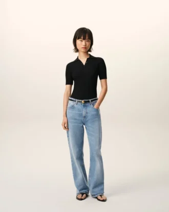 Jeans larghi in cotone blu