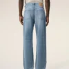 Jeans larghi in cotone blu Jeans larghi in cotone blu