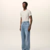 Jeans larghi in cotone blu Jeans larghi in cotone blu