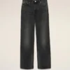 Jeans larghi in cotone nero Jeans larghi in cotone nero