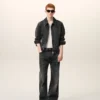 Jeans larghi in cotone nero Jeans larghi in cotone nero