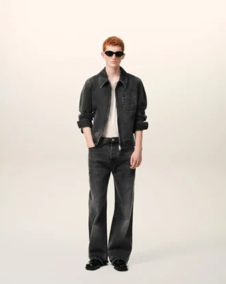 Jeans larghi in cotone nero