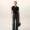 Jeans larghi in cotone nero Jeans larghi in cotone nero