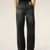 Jeans larghi in cotone nero Jeans larghi in cotone nero