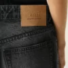 Jeans larghi in cotone nero Jeans larghi in cotone nero
