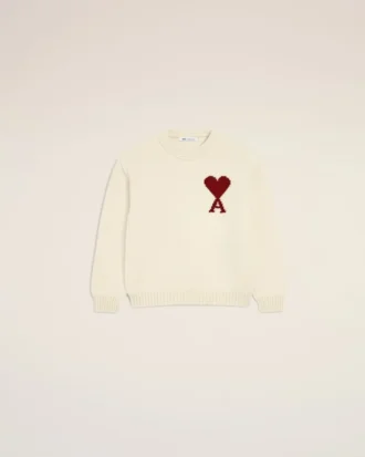 Maglia Ami de Coeur a girocollo in lana bianca