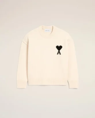 Maglia Ami de Coeur a girocollo in lana bianca