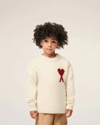 Maglia Ami de Coeur a girocollo in lana bianca