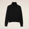Maglia Ami de Coeur con collo alto in lana nera Maglia Ami de Coeur con collo alto in lana nera