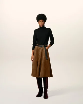 Maglia Ami de Coeur con collo alto in lana nera