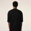 Maglia nera in lana a maniche corte con scollo a V Maglia nera in lana a maniche corte con scollo a V