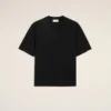 Maglietta nera in cotone con Ami de Coeur T-Shirt in rilievo