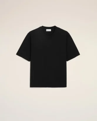 Maglietta nera in cotone con Ami de Coeur T-Shirt in rilievo