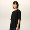 Maglietta nera in cotone con Ami de Coeur T-Shirt in rilievo